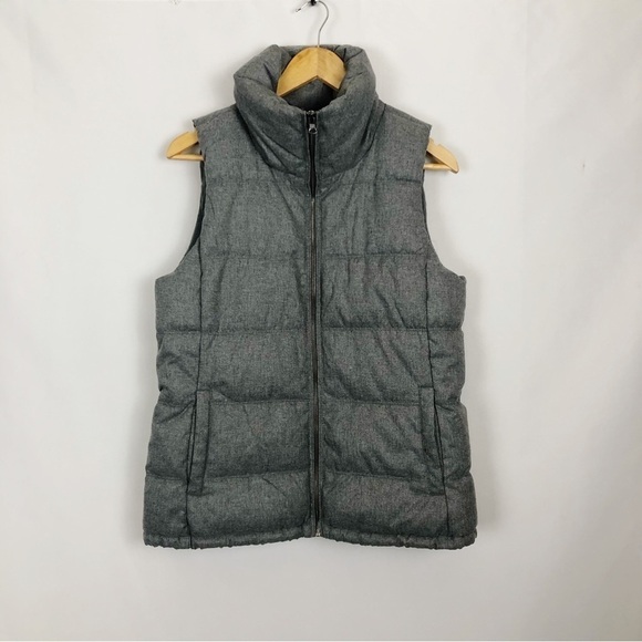 Old Navy Puffer Vest Flannel Lined Gray Size Medium - Picture 12 of 12